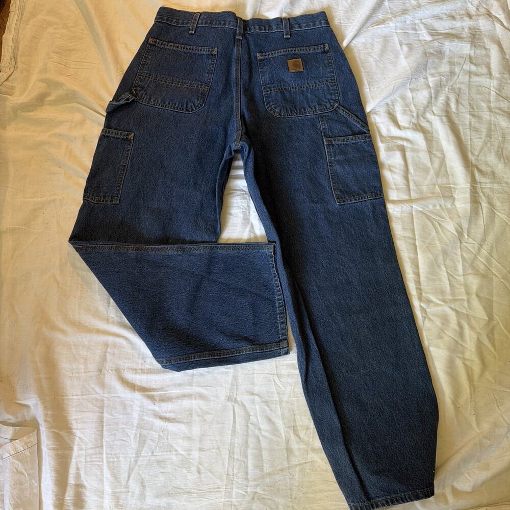 CARHARRT B13 Work Dungaree Jeans Men’s 34X30 Loose Original Fit Dark Denim NEW